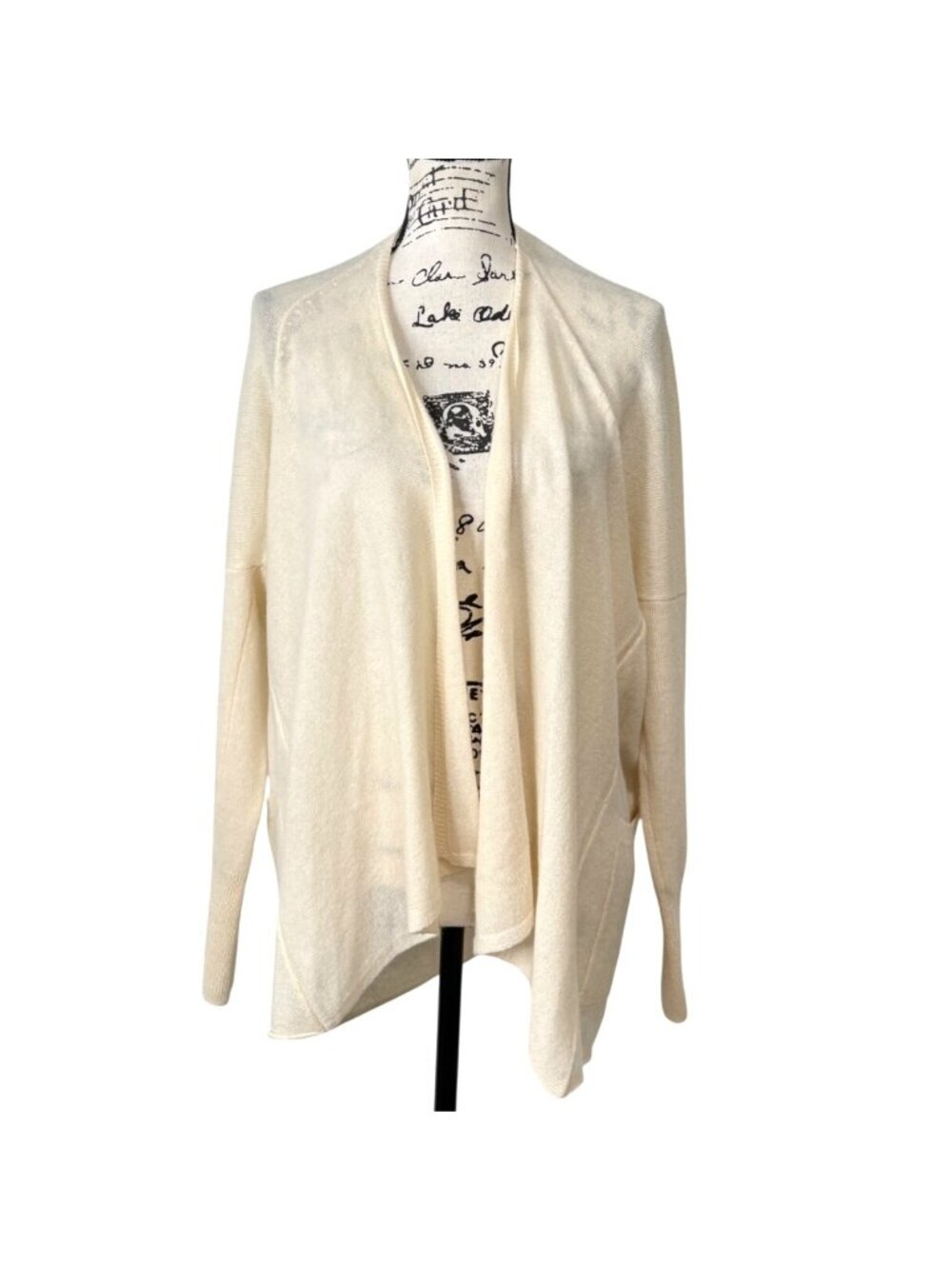 Autumn Cashmere Womens Size M Cardigan Sweater Cream Lightweight Soft Knit
